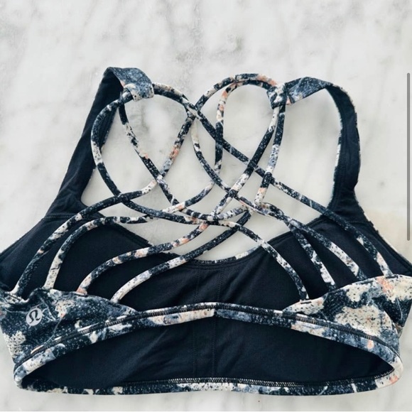 Lululemon Free To Be Bra Wild 6 Spring Bloom Multi #W2AAOS Gym Yoga Strappy - Picture 3 of 4
